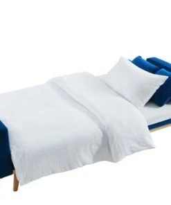 Baita Canapés Petits Prix Canapé Droit Convertible En Velours 3 Places Bleu -Magasin Méridiennes canape droit convertible en velours 3 places bleu 9