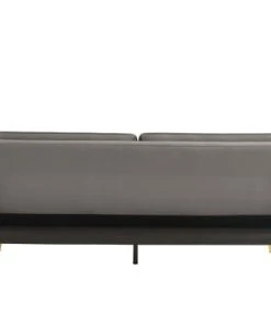 Baita Canapés Droits Canapé Droit Convertible En Velours 3 Places Gris -Magasin Méridiennes canape droit convertible en velours 3 places gris 4