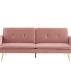 Baita Canapés Droits Canapé Droit Convertible En Velours 3 Places Rose Poudré