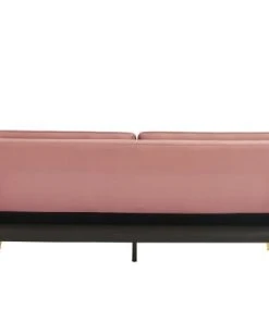 Baita Canapés Droits Canapé Droit Convertible En Velours 3 Places Rose Poudré -Magasin Méridiennes canape droit convertible en velours 3 places rose poudre 4