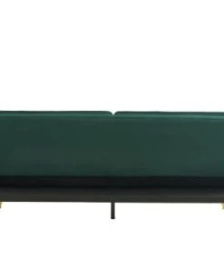 Baita Canapés Droits Canapé Droit Convertible En Velours 3 Places Vert Foncé -Magasin Méridiennes canape droit convertible en velours 3 places vert fonce 4