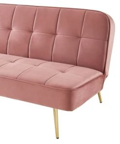 Baita Clic-clac Canapé Droit Convertible En Velours 3 Places Vieux Rose 10 Baita Clic-clac Canapé Droit Convertible En Velours 3 Places Vieux Rose -Magasin Méridiennes canape droit convertible en velours 3 places vieux rose 2