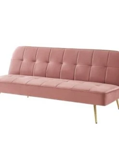 Baita Clic-clac Canapé Droit Convertible En Velours 3 Places Vieux Rose 12 Baita Clic-clac Canapé Droit Convertible En Velours 3 Places Vieux Rose -Magasin Méridiennes canape droit convertible en velours 3 places vieux rose 4