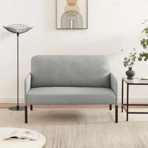 Baita Canapés Droits Canapé Droit En Tissu 2 Places Gris 4 Baita Canapés Droits Canapé Droit En Tissu 2 Places Gris – Image 2