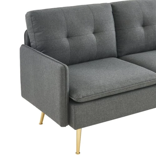 Baita Canapés Droits Canapé Droit En Tissu 2 Places Gris 7 Baita Canapés Droits Canapé Droit En Tissu 2 Places Gris – Image 5