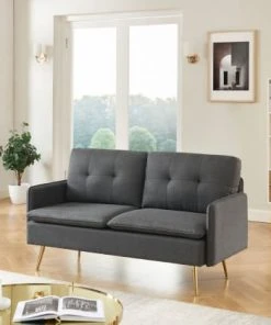 Baita Canapés Droits Canapé Droit En Tissu 2 Places Gris 13 Baita Canapés Droits Canapé Droit En Tissu 2 Places Gris -Magasin Méridiennes canape droit en tissu 2 places gris 21