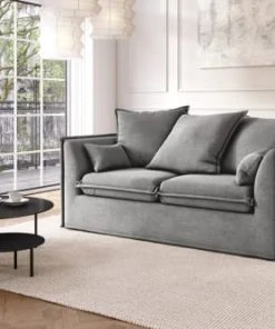 Cacharel Canapés Droits Canapé Droit En Tissu 2 Places Gris -Magasin Méridiennes canape droit en tissu 2 places gris 4