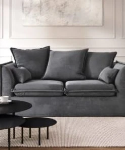 Magasin Méridiennes -Magasin Méridiennes canape droit en tissu 2 places gris 6