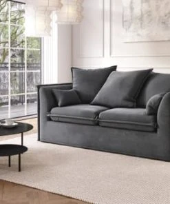 Cacharel Canapés Droits Canapé Droit En Tissu 2 Places Gris 12 Cacharel Canapés Droits Canapé Droit En Tissu 2 Places Gris -Magasin Méridiennes canape droit en tissu 2 places gris 9