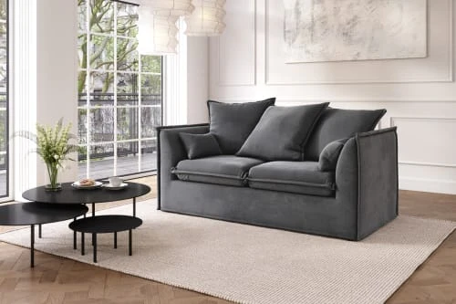 Cacharel Canapés Droits Canapé Droit En Tissu 2 Places Gris 7 Cacharel Canapés Droits Canapé Droit En Tissu 2 Places Gris – Image 5