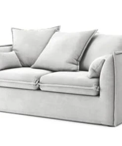 Cacharel Canapés Petits Prix Canapé Droit En Tissu 2 Places Gris Clair -Magasin Méridiennes canape droit en tissu 2 places gris clair 2