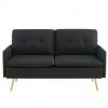 Baita Canapés Droits Canapé Droit En Tissu 2 Places Noir -Magasin Méridiennes canape droit en tissu 2 places noir
