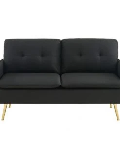Baita Canapés Droits Canapé Droit En Tissu 2 Places Noir