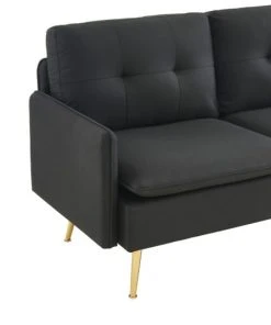 Baita Canapés Droits Canapé Droit En Tissu 2 Places Noir -Magasin Méridiennes canape droit en tissu 2 places noir 4