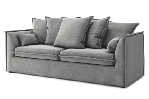 Cacharel Canapés Petits Prix Canapé Droit En Tissu 3 Places Gris 5 Cacharel Canapés Petits Prix Canapé Droit En Tissu 3 Places Gris – Image 3