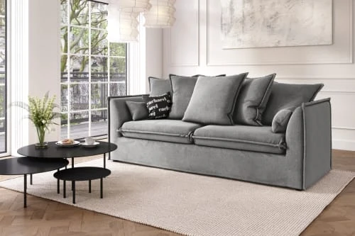 Cacharel Canapés Petits Prix Canapé Droit En Tissu 3 Places Gris 7 Cacharel Canapés Petits Prix Canapé Droit En Tissu 3 Places Gris – Image 5