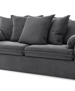 Cacharel Canapés Petits Prix Canapé Droit En Tissu 3 Places Gris -Magasin Méridiennes canape droit en tissu 3 places gris 8