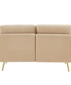 Baita Canapés Droits Canapé Droit En Velours 2 Places Beige -Magasin Méridiennes canape droit en velours 2 places beige 3