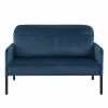 Baita Canapés Droits Canapé Droit En Velours 2 Places Bleu -Magasin Méridiennes canape droit en velours 2 places bleu