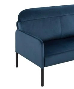 Baita Canapés Droits Canapé Droit En Velours 2 Places Bleu 12 Baita Canapés Droits Canapé Droit En Velours 2 Places Bleu -Magasin Méridiennes canape droit en velours 2 places bleu 4