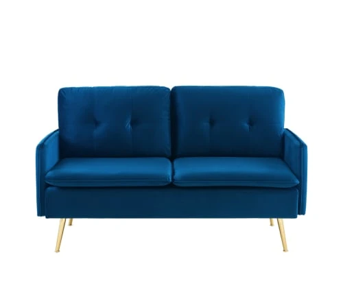 Baita Canapés Petits Prix Canapé Droit En Velours 2 Places Bleu Marine 3 Baita Canapés Petits Prix Canapé Droit En Velours 2 Places Bleu Marine