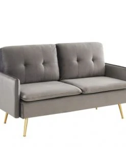 Baita Canapés Droits Canapé Droit En Velours 2 Places Gris 10 Baita Canapés Droits Canapé Droit En Velours 2 Places Gris -Magasin Méridiennes canape droit en velours 2 places gris 2