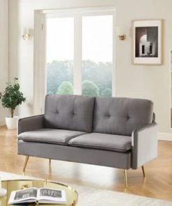 Baita Canapés Droits Canapé Droit En Velours 2 Places Gris 13 Baita Canapés Droits Canapé Droit En Velours 2 Places Gris -Magasin Méridiennes canape droit en velours 2 places gris 5