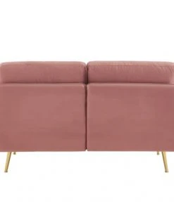 Baita Canapés Droits Canapé Droit En Velours 2 Places Rose Poudré -Magasin Méridiennes canape droit en velours 2 places rose poudre 3