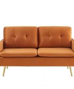 Baita Canapés Petits Prix Canapé Droit En Velours 2 Places Rouille