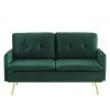 Baita Canapés Petits Prix Canapé Droit En Velours 2 Places Vert Foncé -Magasin Méridiennes canape droit en velours 2 places vert fonce