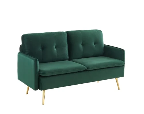 Baita Canapés Petits Prix Canapé Droit En Velours 2 Places Vert Foncé 5 Baita Canapés Petits Prix Canapé Droit En Velours 2 Places Vert Foncé – Image 3