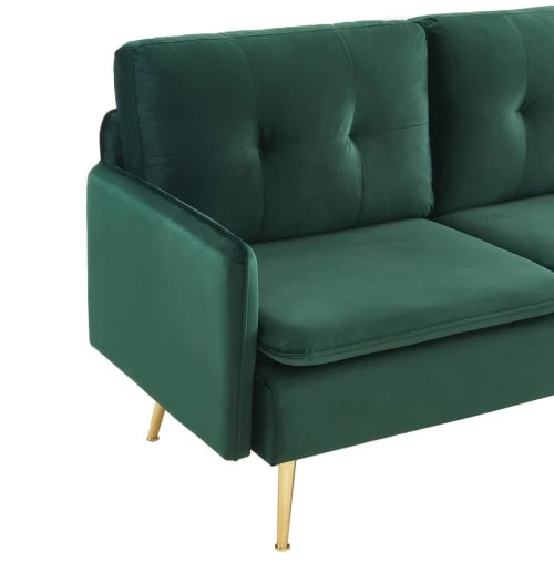 Baita Canapés Petits Prix Canapé Droit En Velours 2 Places Vert Foncé 7 Baita Canapés Petits Prix Canapé Droit En Velours 2 Places Vert Foncé – Image 5