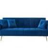 Baita Canapés Droits Canapé Droit En Velours 3 Places Bleu -Magasin Méridiennes canape droit en velours 3 places bleu