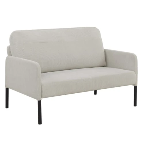 Baita Canapés Droits Canapé Droit En Velours Côtelé 2 Places Beige 5 Baita Canapés Droits Canapé Droit En Velours Côtelé 2 Places Beige – Image 3