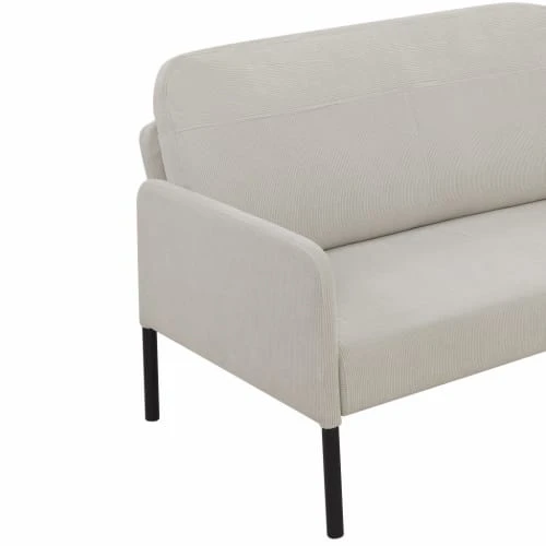 Baita Canapés Droits Canapé Droit En Velours Côtelé 2 Places Beige 6 Baita Canapés Droits Canapé Droit En Velours Côtelé 2 Places Beige – Image 4