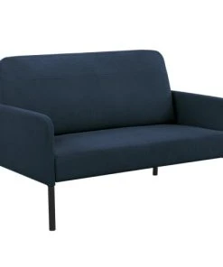 Baita Canapés Droits Canapé Droit En Velours Côtelé 2 Places Bleu -Magasin Méridiennes canape droit en velours cotele 2 places bleu 2