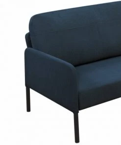 Baita Canapés Droits Canapé Droit En Velours Côtelé 2 Places Bleu -Magasin Méridiennes canape droit en velours cotele 2 places bleu 4