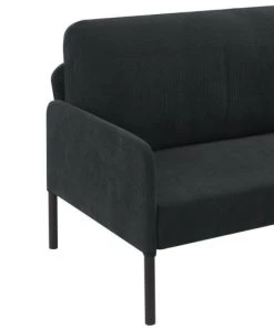 Baita Canapés Droits Canapé Droit En Velours Côtelé 2 Places Gris -Magasin Méridiennes canape droit en velours cotele 2 places gris 4