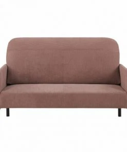 Baita Canapés Droits Canapé Droit En Velours Côtelé 2 Places Rose