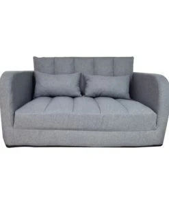 Mobili Rebecca Clic-clac Canapé-Lit 1 Place Pliant En Polyester Gris