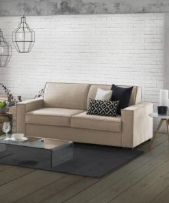 Talamo Italia Banquettes Canapé-Lit 2 Places En Tissu Beige -Magasin Méridiennes canape lit 2 places en tissu beige 20