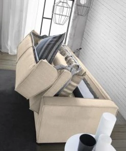 Talamo Italia Banquettes Canapé-Lit 2 Places En Tissu Beige -Magasin Méridiennes canape lit 2 places en tissu beige 21