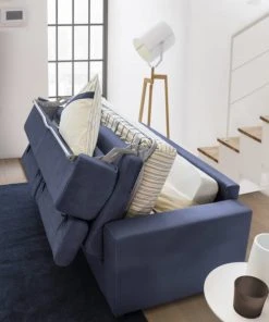 Talamo Italia Banquettes Canapé-Lit 2 Places En Tissu Bleu -Magasin Méridiennes canape lit 2 places en tissu bleu 10