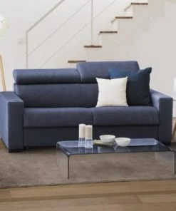 Talamo Italia Banquettes Canapé-Lit 2 Places En Tissu Bleu -Magasin Méridiennes canape lit 2 places en tissu bleu 8