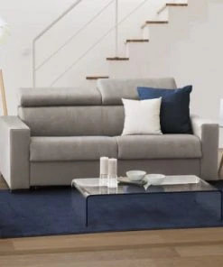 Talamo Italia Banquettes Canapé-Lit 2 Places En Tissu Gris Tourterelle -Magasin Méridiennes canape lit 2 places en tissu gris tourterelle 3