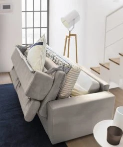 Talamo Italia Banquettes Canapé-Lit 2 Places En Tissu Gris Tourterelle -Magasin Méridiennes canape lit 2 places en tissu gris tourterelle 4