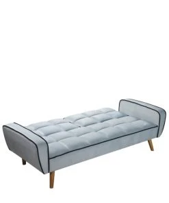 MOYCOR Canapés Petits Prix Canapé Lit 2 Places En Velours Bleu Clair -Magasin Méridiennes canape lit 2 places en velours bleu clair 4