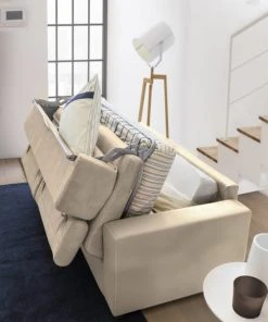 Talamo Italia Banquettes Canapé-Lit 3 Places En Tissu Beige -Magasin Méridiennes canape lit 3 places en tissu beige 18