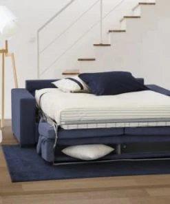 Talamo Italia Banquettes Canapé-lit 3 Places En Tissu Bleu -Magasin Méridiennes canape lit 3 places en tissu bleu 5