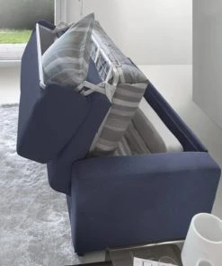 Talamo Italia Banquettes Canapé-Lit 3 Places En Tissu Bleu -Magasin Méridiennes canape lit 3 places en tissu bleu 9